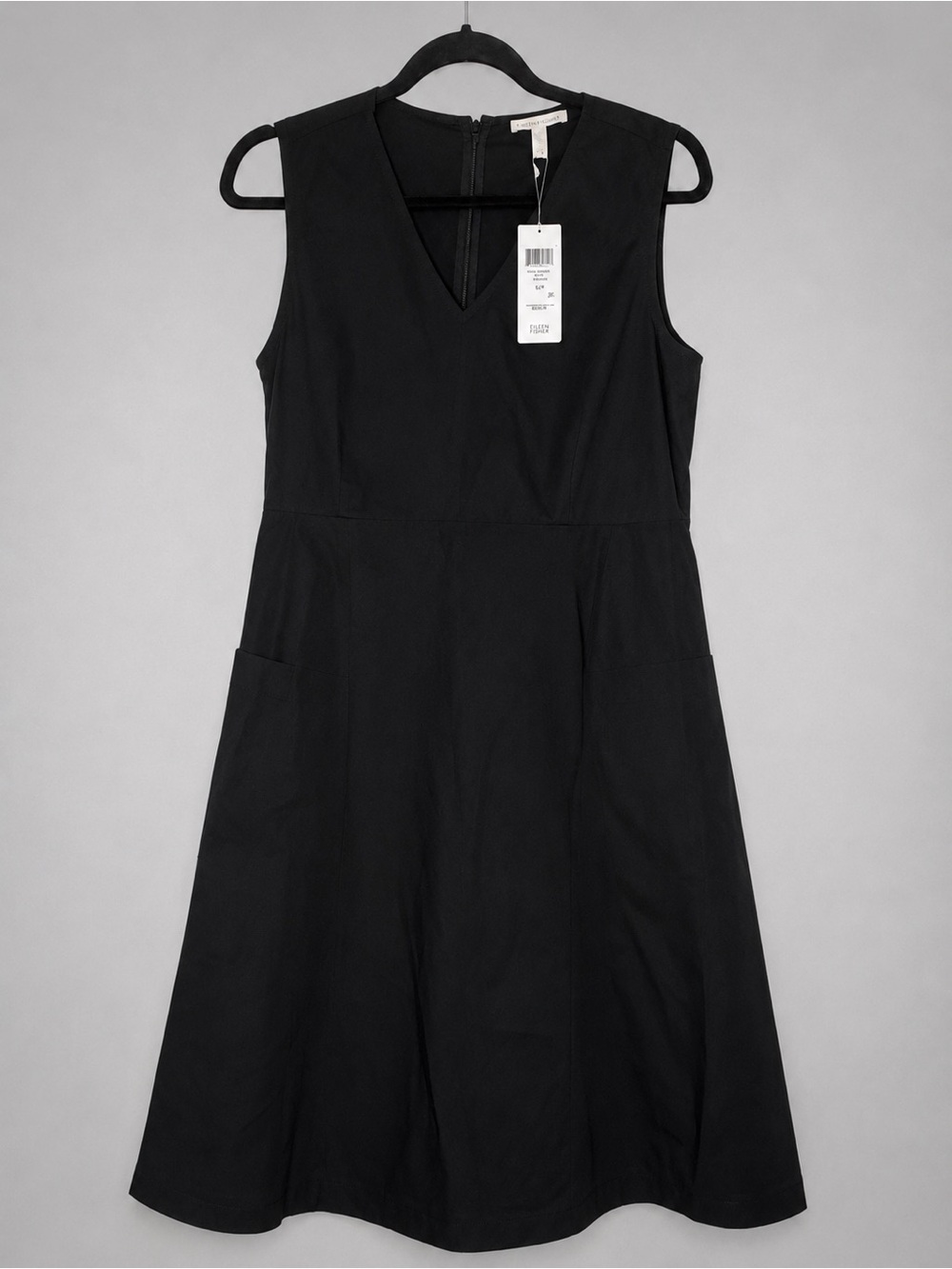 NWT Eileen Fisher Black V-Neck Dress Small $228
